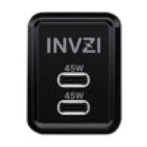 Wall charger INVZI GaN 2x USB-C 45W EU (black) - mains chargers<<<Chargers<<<GSM Accessories<<<InnproXML