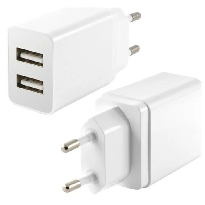 Wall Charger KSIX 2 USB 2.4A White - USB зарядни и кабели<<<Електроника Телефони и таблети<<<Компютри|