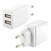 Wall Charger KSIX 2 USB 2.4A White - USB зарядни и кабели<<<Електроника Телефони и таблети<<<Компютри|