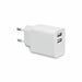 Wall Charger KSIX 2 USB 2.4A White - USB зарядни и кабели<<<Електроника Телефони и таблети<<<Компютри|