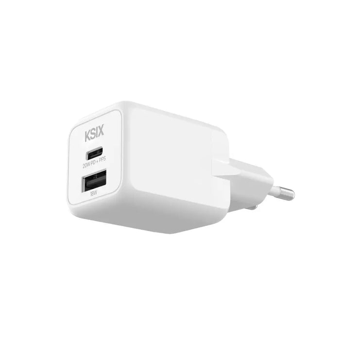 Wall Charger KSIX White 20 W - Електроника Телефони и таблети<<<Компютри| Електроника<<<BigBuy&&&USB зарядни и