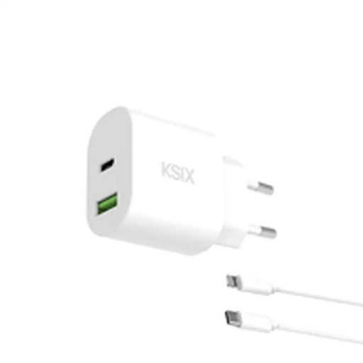 Wall Charger KSIX White 30 W - Електроника Телефони и таблети<<<Компютри| Електроника<<<BigBuy&&&USB зарядни и