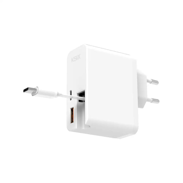 Wall Charger KSIX White 65 W - Електроника Телефони и таблети<<<Компютри| Електроника<<<BigBuy&&&USB зарядни и