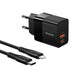 Wall charger Mcdodo CH-1952 USB + USB-C 20W + USB-C to Lightning cable (black) - mains chargers<<<Chargers<<<GSM