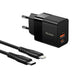 Wall charger Mcdodo CH-1952 USB + USB-C 20W + USB-C to Lightning cable (black) - mains chargers<<<Chargers<<<GSM