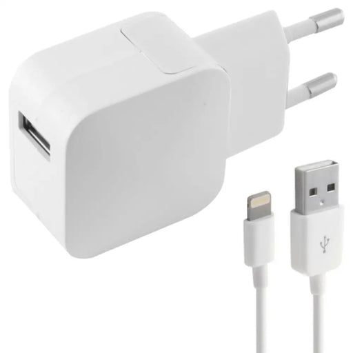 Wall Charger + MFI Certified Lightning Cable KSIX Apple-compatible 2.4A USB iPhone - Електроника Телефони и