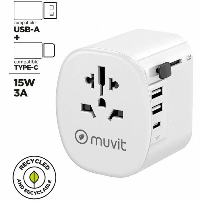 Wall Charger Muvit MCADP0006 15 W White - Електроника Телефони и таблети<<<Компютри| Електроника<<<BigBuy&&&USB зарядни