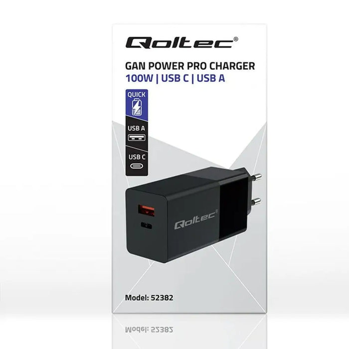 Wall Charger Qoltec 52382 Black 100 W (1 Unit) - USB зарядни и кабели<<<Електроника Телефони и таблети<<<Компютри|