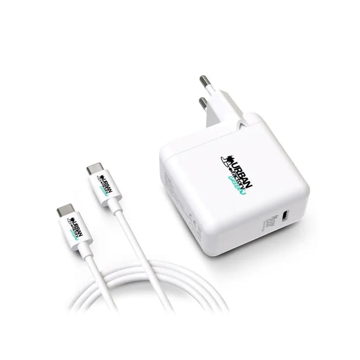 Wall Charger + USB C Cable Urban Factory GSC65UF White - Електроника Телефони и таблети<<<Компютри|