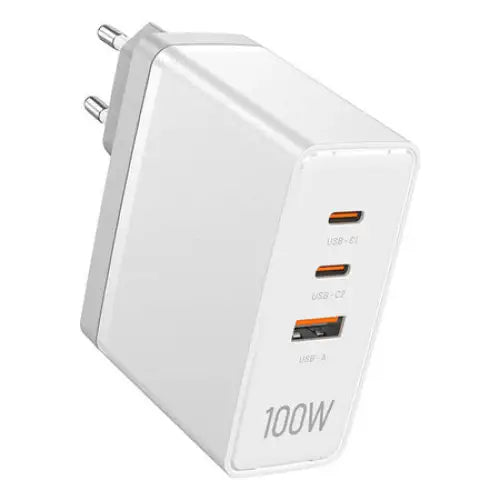 Wall charger Vention FEGW0-EU 2xUSB-C USB- A 100W/100W/30W GaN (white) - mains chargers<<<Chargers<<<GSM