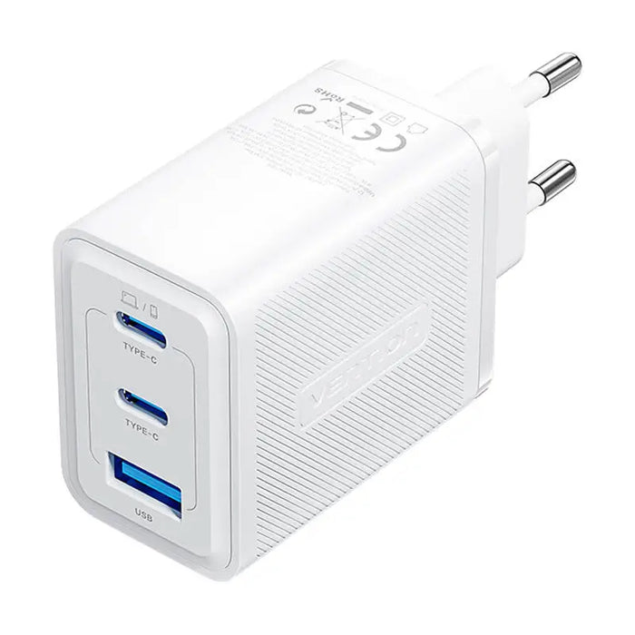 Wall charger Vention FERW0-EU 2xUSB-C USB- A 65W/65W/30W GaN (white) - mains chargers<<<Chargers<<<GSM