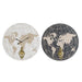 Wall Clock DKD Home Decor Black Beige Metal MDF World Map (58 x 8 x 58 cm) - Декорация и Осветление<<<Дом