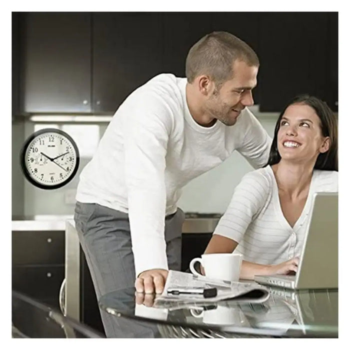 Wall Clock ELBE RP-1005-N White/Black - Декорация и Осветление<<<Дом Градина<<<BigBuy&&&Стенни часовници и