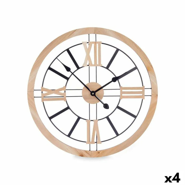 Wall Clock Gift Decor Black Wood Metal MDF Wood 60 x 60 x 4,5 cm (4 Units) - Декорация и Осветление<<<Дом