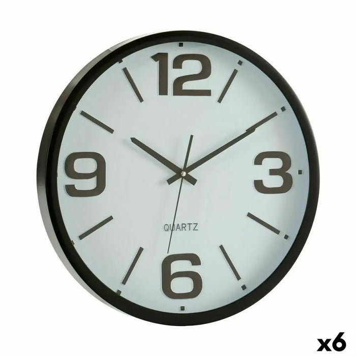 Wall Clock Gift Decor White Black Crystal Plastic 40 x 40 x 5 cm 40 x 5 x 40 cm (6 Units) - Декорация и