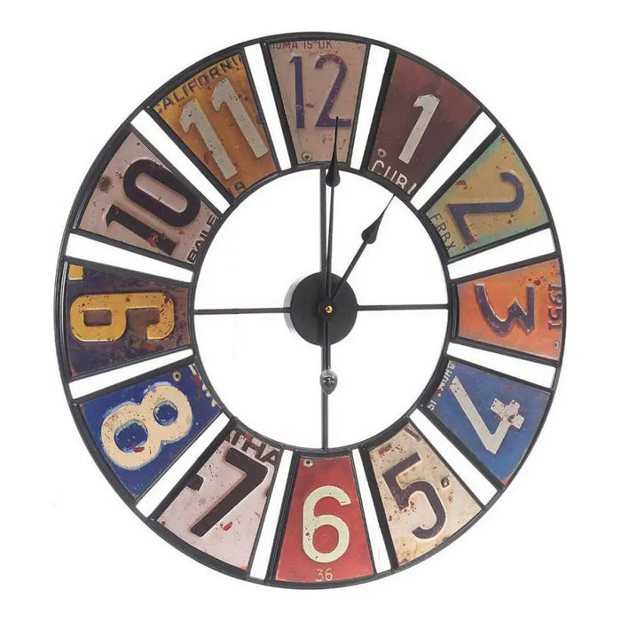 Wall Clock Gift Decor Yellow Blue White Black Red Green Multicolour Orange Pink Metal 60 x 4,5 x 60 cm Retro