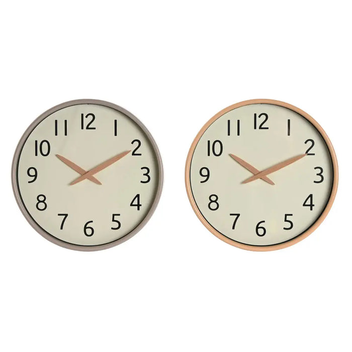 Wall Clock Home ESPRIT Beige Natural PVC Wood 30 x 4,7 x 30 cm (2 Units) - Декорация и Осветление<<<Дом