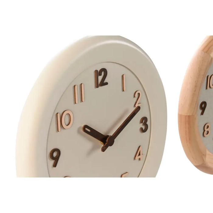 Wall Clock Home ESPRIT Beige Natural Wood 30 x 5 x 30 cm (2 Units) - Декорация и Осветление<<<Дом
