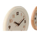 Wall Clock Home ESPRIT Beige Natural Wood 30 x 5 x 30 cm (2 Units) - Декорация и Осветление<<<Дом