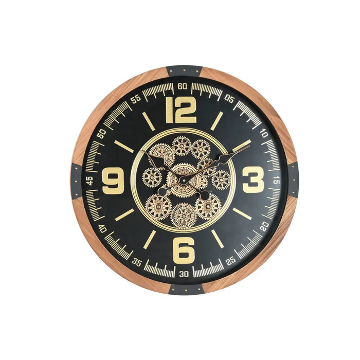 Wall Clock Home ESPRIT Black Natural Crystal Pine Loft 63,5 X 8 X 63,5 CM - Декорация и Осветление<<<Дом