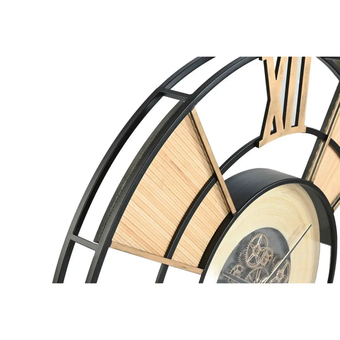 Wall Clock Home ESPRIT Black Natural Metal Rattan 100 x 9 x 100 cm - Декорация и Осветление<<<Дом