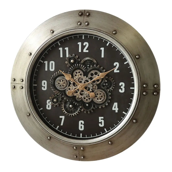 Wall Clock Home ESPRIT Black Silver Crystal Iron Loft 80 x 9 x 80 cm - Декорация и Осветление<<<Дом