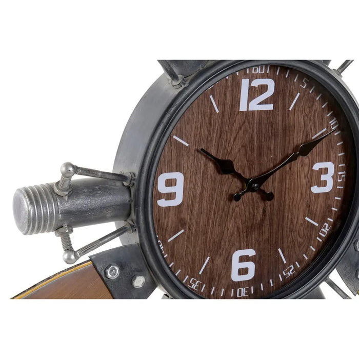 Wall Clock Home ESPRIT Brown Black Metal MDF Wood Vintage 121 x 7 x 106 cm - Декорация и Осветление<<<Дом