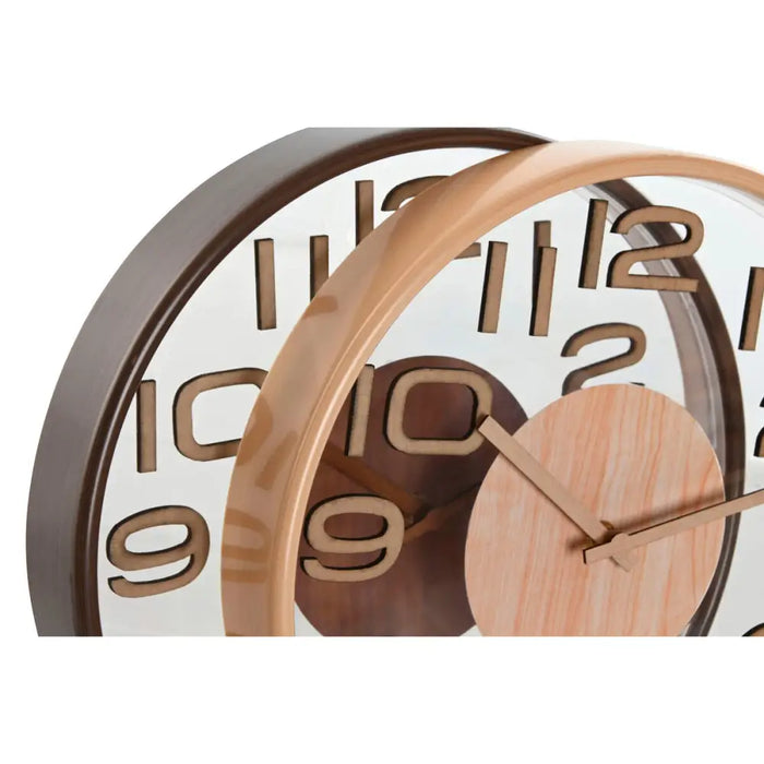 Wall Clock Home ESPRIT Brown Natural PVC Wood 30 x 4,7 x 30 cm (2 Units) - Декорация и Осветление<<<Дом