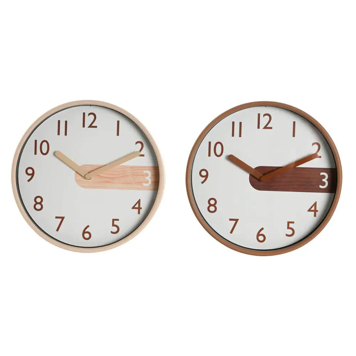 Wall Clock Home ESPRIT Brown Natural PVC Wood 30 x 4,7 x 30 cm (2 Units) - Декорация и Осветление<<<Дом