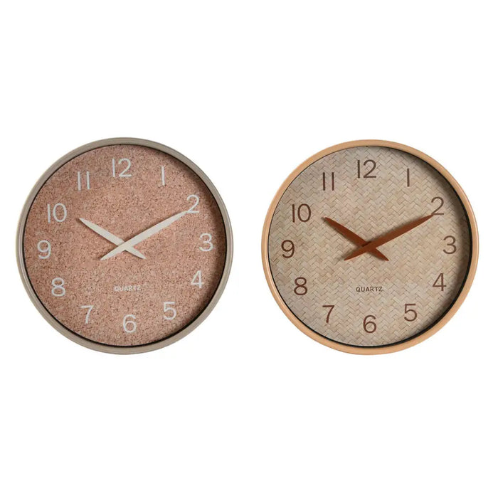 Wall Clock Home ESPRIT Brown Natural PVC Wood 30 x 4,7 x 30 cm (2 Units) - Декорация и Осветление<<<Дом