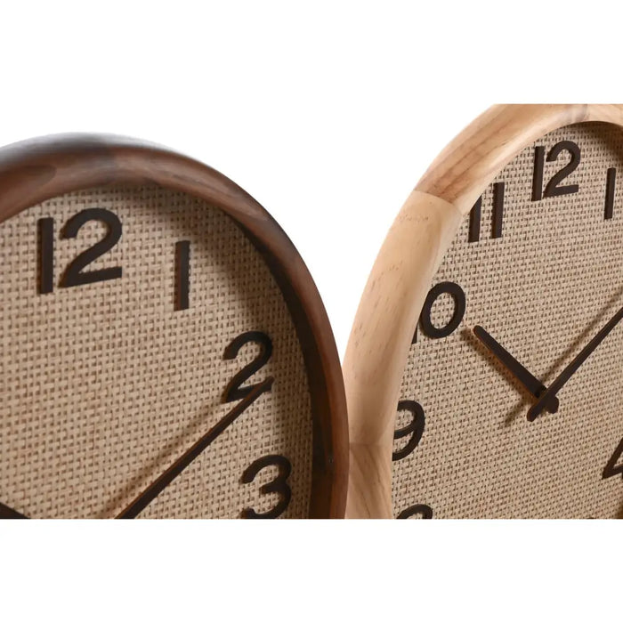 Wall Clock Home ESPRIT Brown Natural Wood Rattan 40 x 5 x 40 cm (2 Units) - Декорация и Осветление<<<Дом