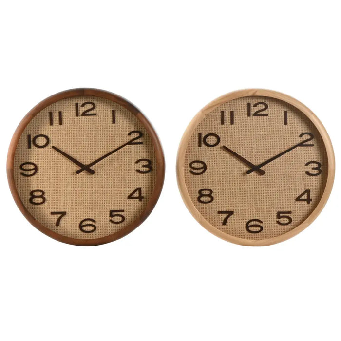 Wall Clock Home ESPRIT Brown Natural Wood Rattan 40 x 5 x 40 cm (2 Units) - Декорация и Осветление<<<Дом