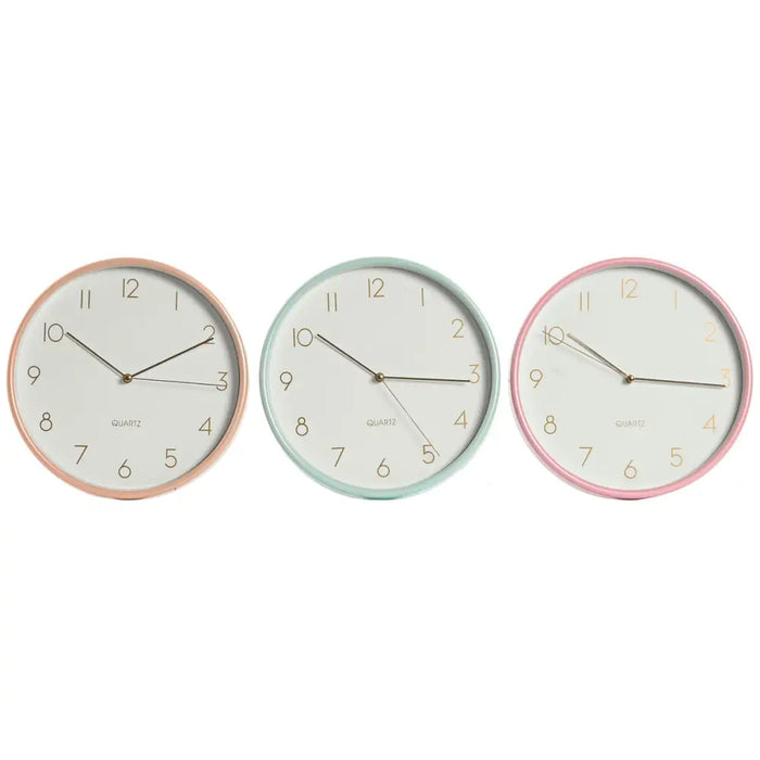 Wall Clock Home ESPRIT Coral Mint Lilac PVC 25,5 x 4,3 x 25,5 cm (3 Units) - Декорация и Осветление<<<Дом