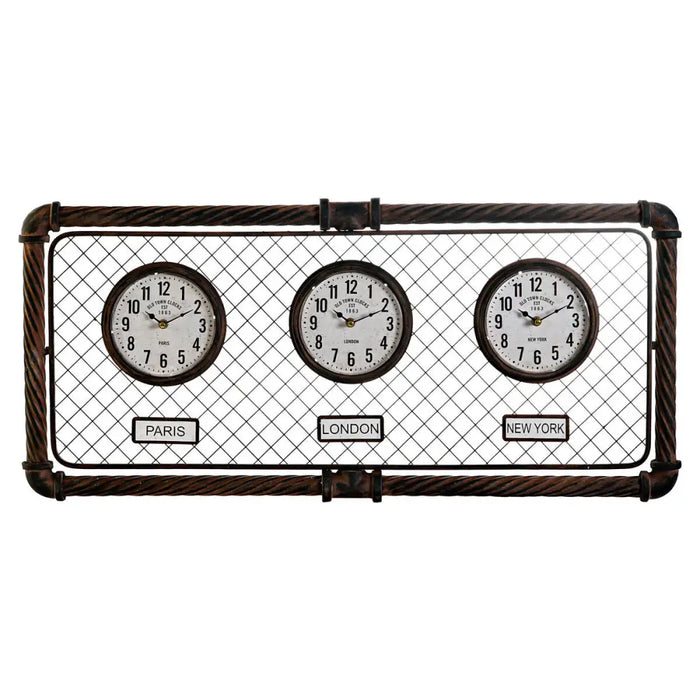 Wall Clock Home ESPRIT Dark grey polypropylene Iron 93 x 5 x 42 cm - Декорация и Осветление<<<Дом