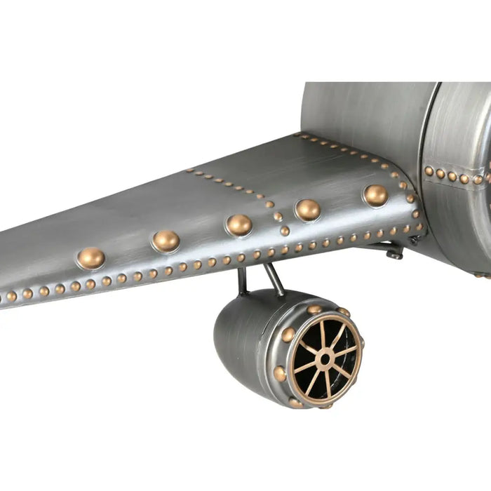 Wall Clock Home ESPRIT Golden Silver Metal Aeroplane Vintage 143 x 20 x 46 cm - Декорация и Осветление<<<Дом