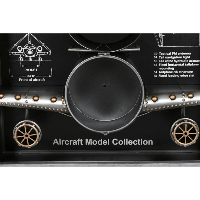 Wall Clock Home ESPRIT Golden Silver Metal Aeroplane Vintage 175 x 21 x 64 cm - Декорация и Осветление<<<Дом
