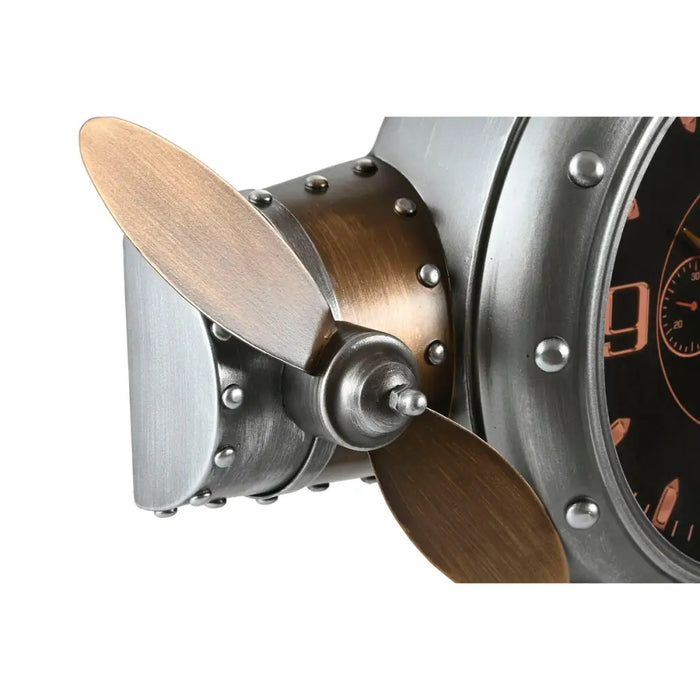 Wall Clock Home ESPRIT Golden Silver Metal Aeroplane Vintage 50 x 10,5 x 49,5 cm - Декорация и Осветление<<<Дом