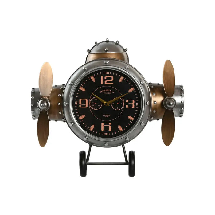 Wall Clock Home ESPRIT Golden Silver Metal Aeroplane Vintage 50 x 10,5 x 49,5 cm - Декорация и Осветление<<<Дом