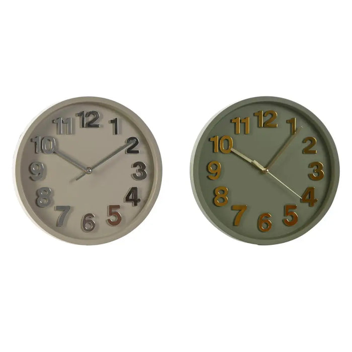 Wall Clock Home ESPRIT Green Grey PVC Urban 30 x 4 x 30 cm (2 Units) - Декорация и Осветление<<<Дом