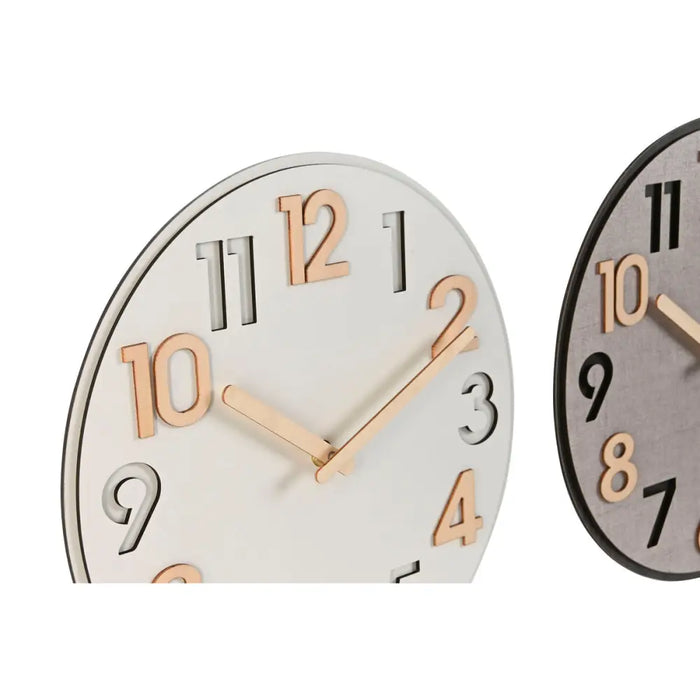 Wall Clock Home ESPRIT Grey Natural MDF Wood 30 x 5 x 30 cm (2 Units) - Декорация и Осветление<<<Дом