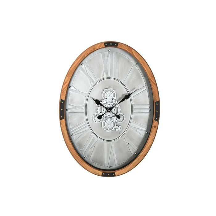 Wall Clock Home ESPRIT Silver Natural Metal Crystal Pine 50 x 8 x 68 cm - Декорация и Осветление<<<Дом