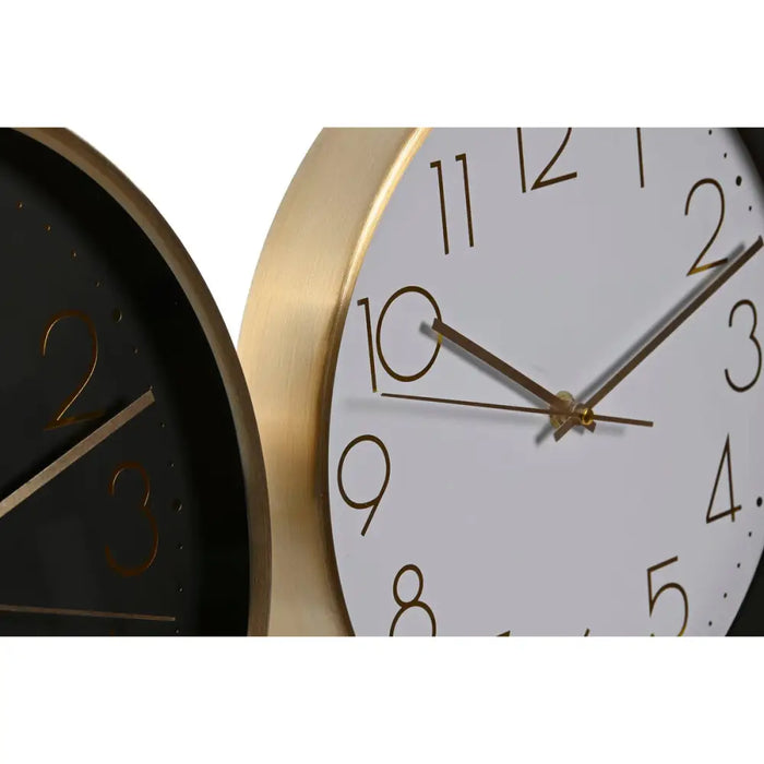 Wall Clock Home ESPRIT White Black Aluminium 30 x 4,3 x 30 cm (2 Units) - Декорация и Осветление<<<Дом