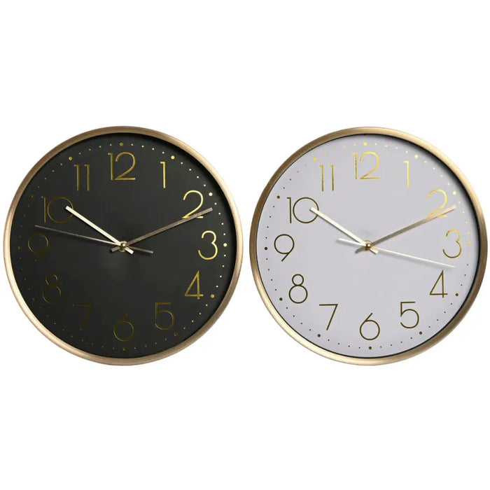 Wall Clock Home ESPRIT White Black Aluminium 30 x 4,3 x 30 cm (2 Units) - Декорация и Осветление<<<Дом