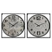 Wall Clock Home ESPRIT White Black Metal MDF Wood 62 x 6 x 65 cm (2 Units) - Декорация и Осветление<<<Дом