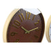 Wall Clock Home ESPRIT White Brown Golden PVC 45 x 4 x 45 cm (2 Units) - Декорация и Осветление<<<Дом