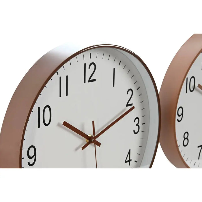 Wall Clock Home ESPRIT White Brown Natural PVC 30 x 4 x 30 cm (2 Units) - Декорация и Осветление<<<Дом