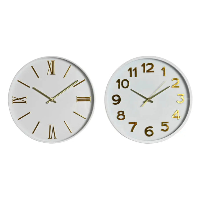 Wall Clock Home ESPRIT White Golden PVC 30 x 4 x 30 cm (2 Units) - Декорация и Осветление<<<Дом