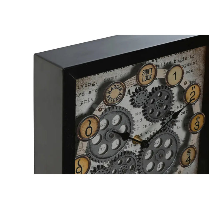 Wall Clock Home ESPRIT Yellow White Black Grey Metal Crystal Vintage 27,5 x 6,5 x 40,5 cm (2 Units) - Декорация и