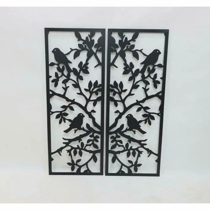 Wall Decoration DKD Home Decor (2 Pieces) Metal Birds Shabby Chic (35 x 1,3 x 91 cm) - Декорация и Осветление<<<Дом