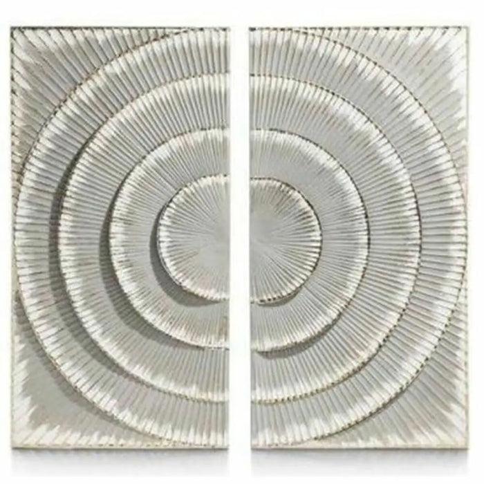Wall Decoration DKD Home Decor 2 Pieces Silver Grey Modern Circles MDF Wood (90 x 2 x 90 cm) - Декорация и